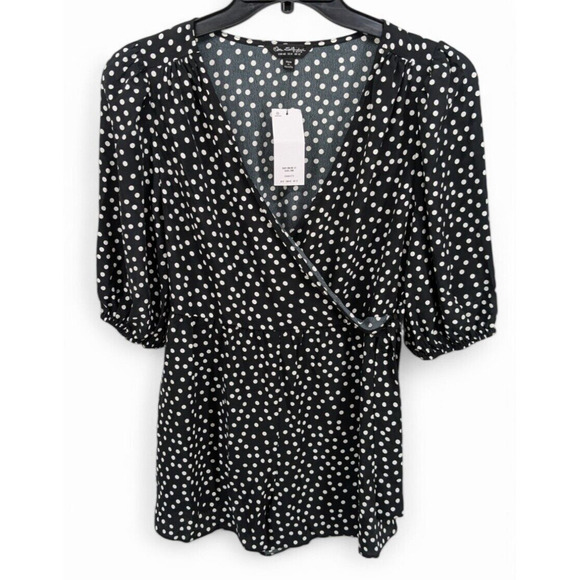 Miss Selfridge ASOS Women’s Polka Dot Wrap Romper Short Sleeve Black White 8 - Picture 1 of 5